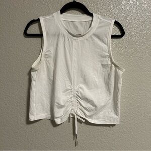 Lululemon Cinch Me Up Front Tank White Crop size 6